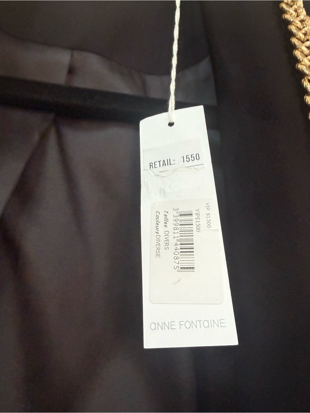NWT, Anne fontaine divers Chain-Trim longline Blazer, VIP $1550 sz small, RARE - Picture 4 of 6